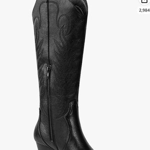 Black Knee High cowgirl boots